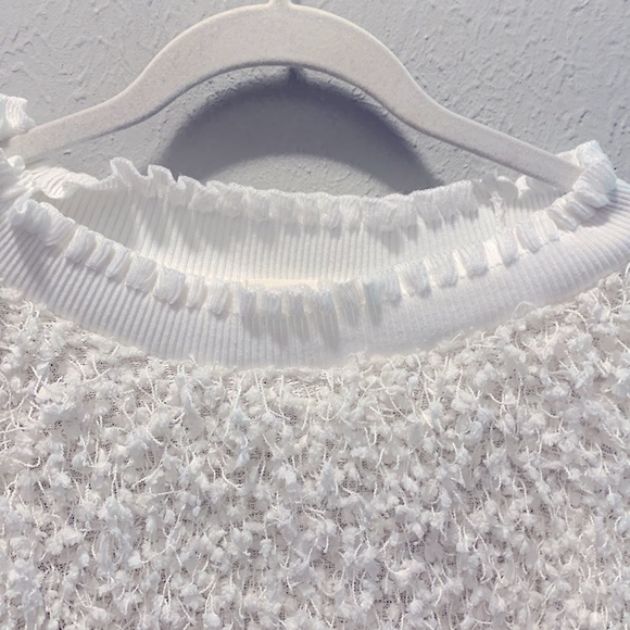 Luca Grae Top Sweater White Ivory Eyelash Long Sleeve Women’s Sz Medium Large - Picture 2 of 11